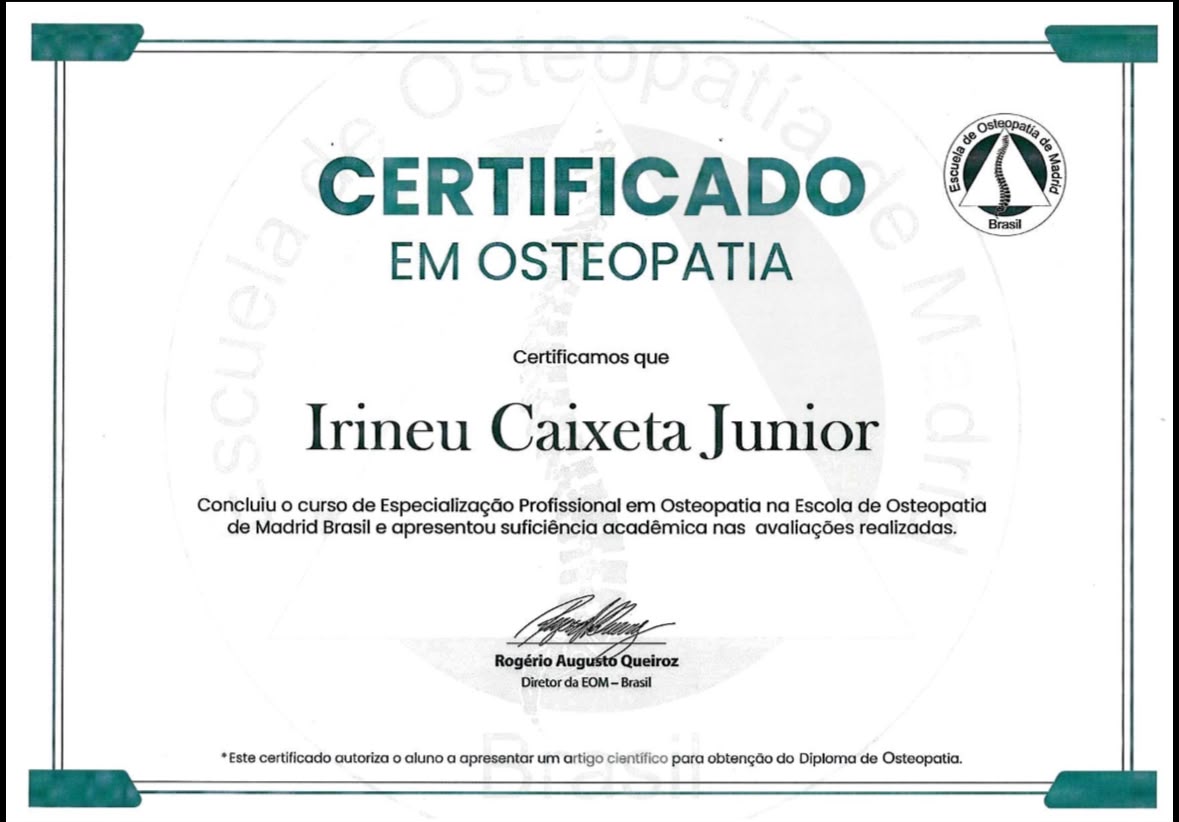 Certificado em Osteopatia, Escola de Osteopatia de Madrid Brasil